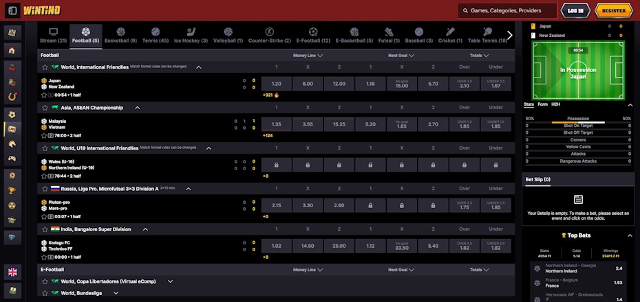 Wintino Live-Wetten